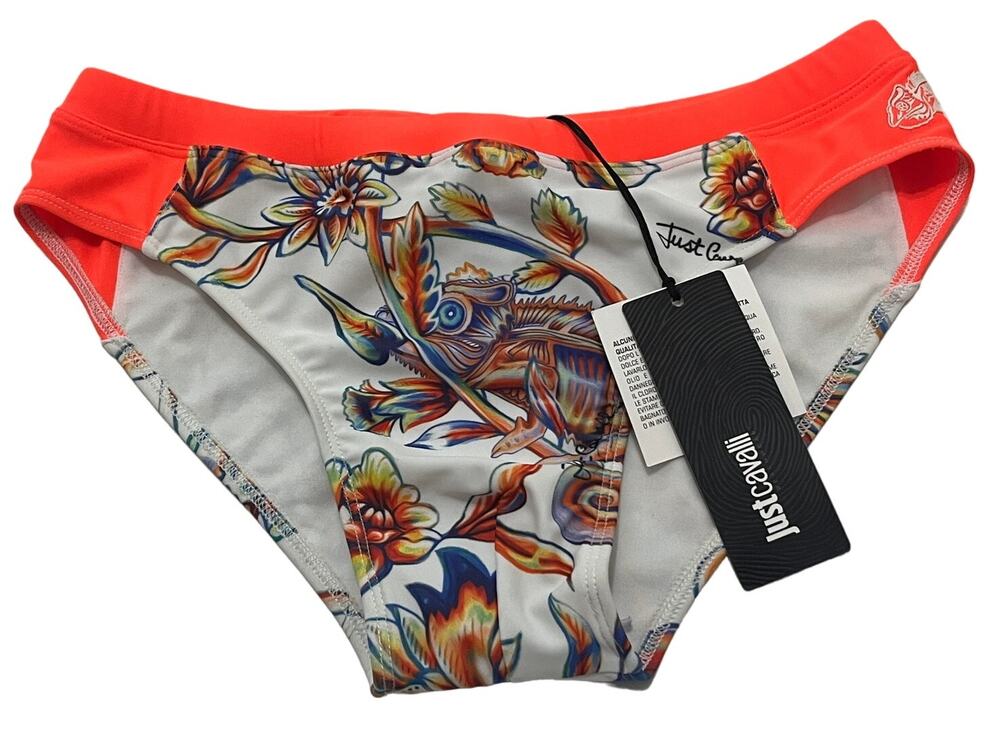 6-58 JUST CAVALLI Men's Speedo Drawstring Adjustable Floral Rare XS